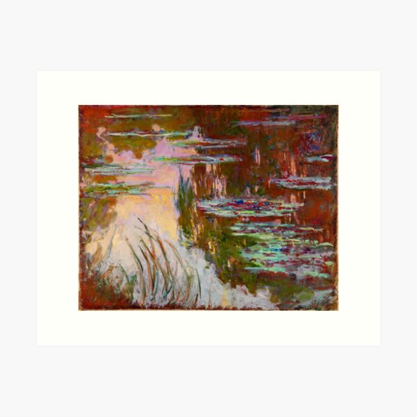 Vista previa del artículo con la obra «Nenúfares, sol poniente Monet Bellas Artes», diseñado y vendido por Vicky Brago-Mitchell®.