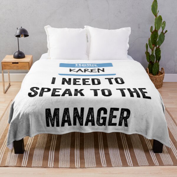 Item preview, Meme Hello My Name Is Karen Manager Font Blue designed and sold by JamauDS.