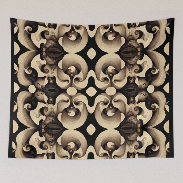 Item preview, Ebony and Ivory Floral spiral Horns designed and sold by MysticAlgorithm.