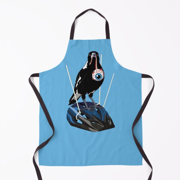 Item preview, Sinister Magpie with Eyeball Sitting on Push Bike Helmet with Zip Ties designed and sold by Jazznote.