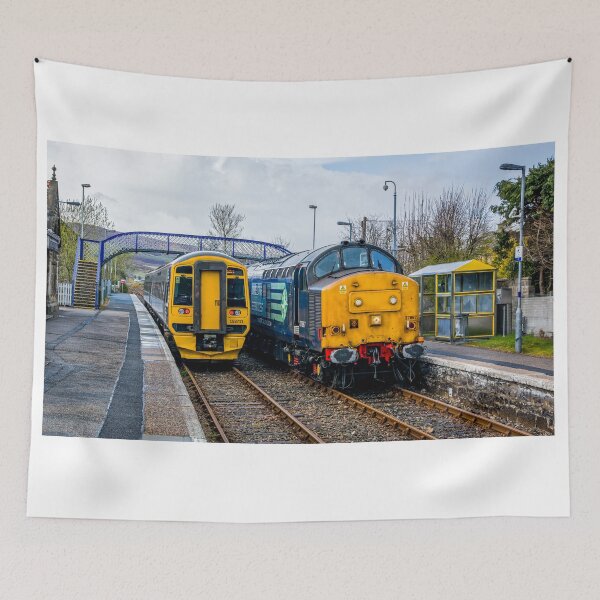 Item preview, Trains crossing at Brora Station designed and sold by pwmoore.