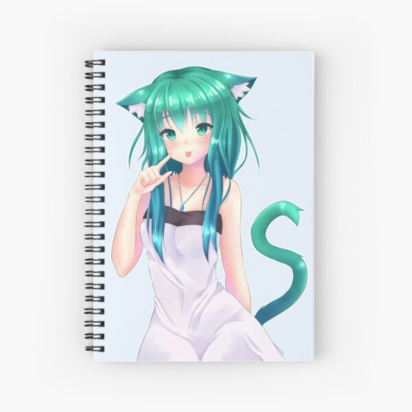 Anime Cat Girl Spiral Notebooks Redbubble - anime demon neko roblox neko girl anime vampire neko