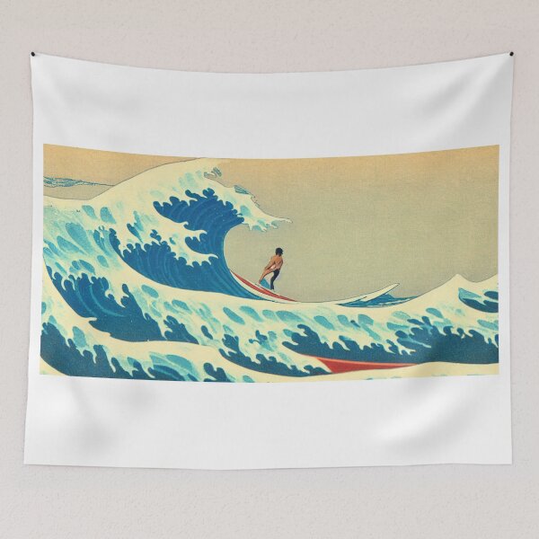 Item preview, A blue large ocean wave floats to the shore to swallow it designed and sold by Daemonrat.