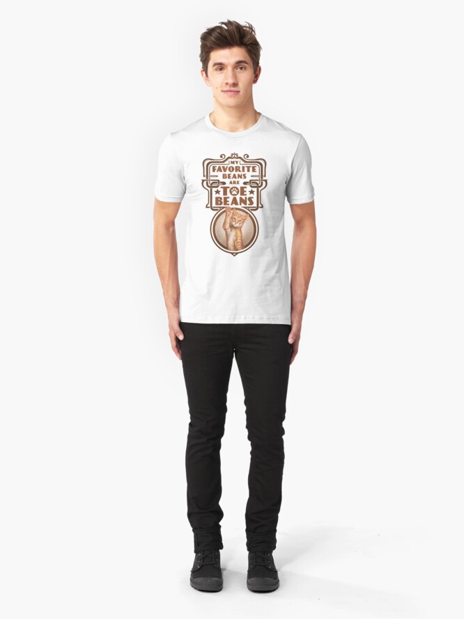 Alternate view of My Favorite Beans Are Toe Beans (Cat) Slim Fit T-Shirt