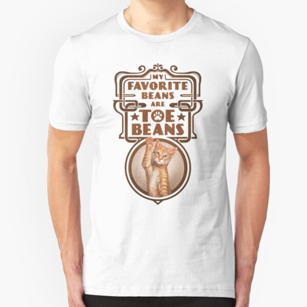 My Favorite Beans Are Toe Beans (Cat) Slim Fit T-Shirt