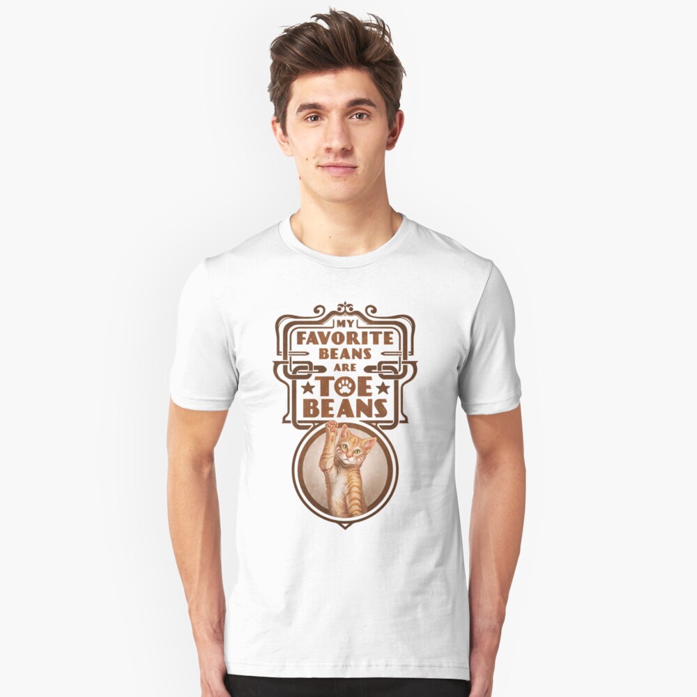 My Favorite Beans Are Toe Beans (Cat) Slim Fit T-Shirt