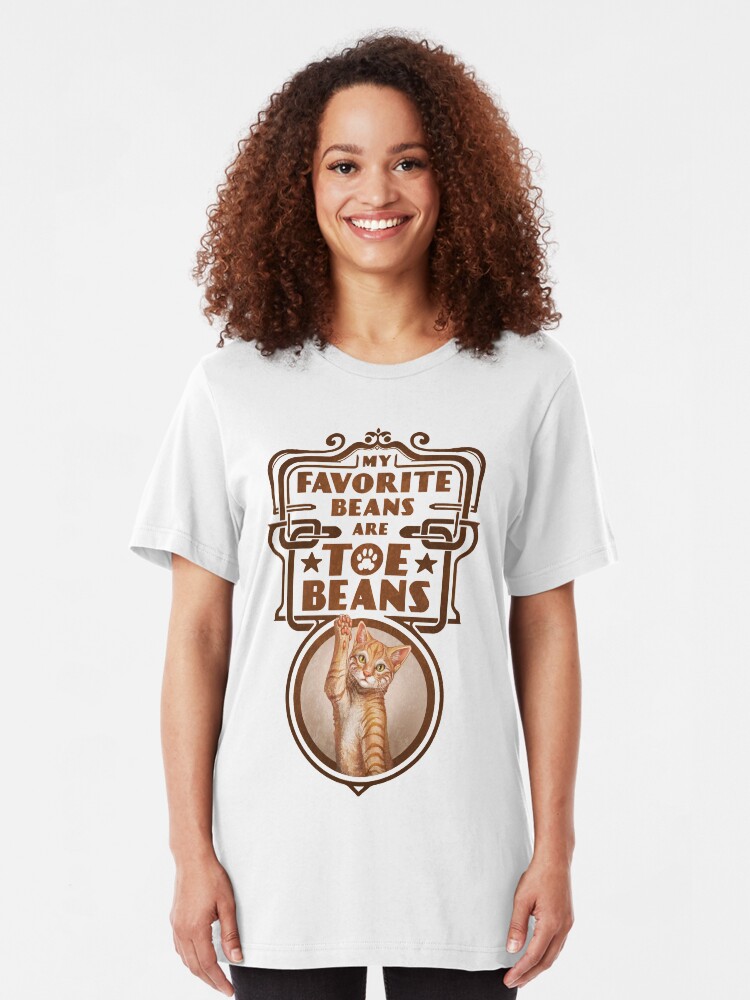 Alternate view of My Favorite Beans Are Toe Beans (Cat) Slim Fit T-Shirt