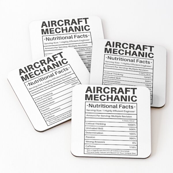 Item preview, Aircraft Mechanic Nutritional Facts: Funny Aviation Mechanic Gift designed and sold by Adexyl.