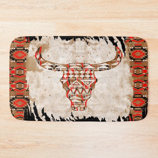 Item preview, Western Cow Skull With Tribal Pattern designed and sold by handsoftime2020.