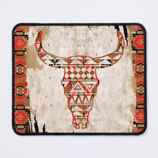 Item preview, Western Cow Skull With Tribal Pattern designed and sold by handsoftime2020.