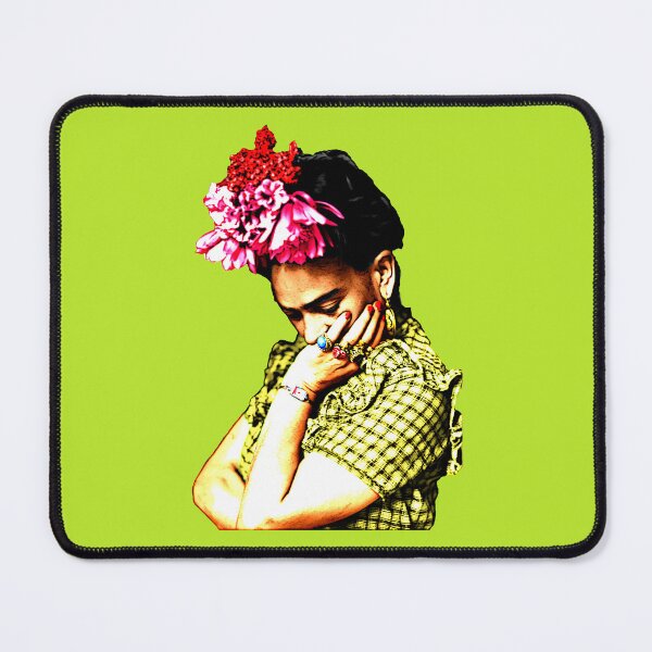 Item preview, Frida Kahlo portrait in bright colors (green) designed and sold by Madame Memento.