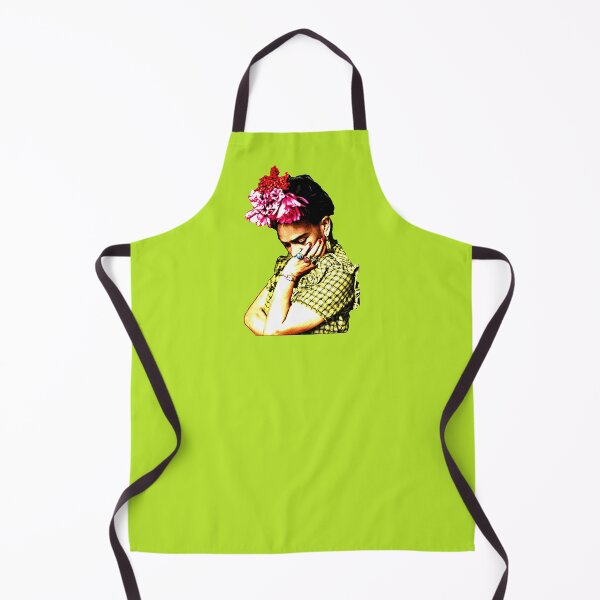 Item preview, Frida Kahlo portrait in bright colors (green) designed and sold by Madame Memento.
