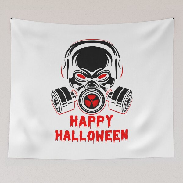 Item preview, Happy Halloween Black Danger Skull with Gas Mask Design designed and sold by WBP Mart.