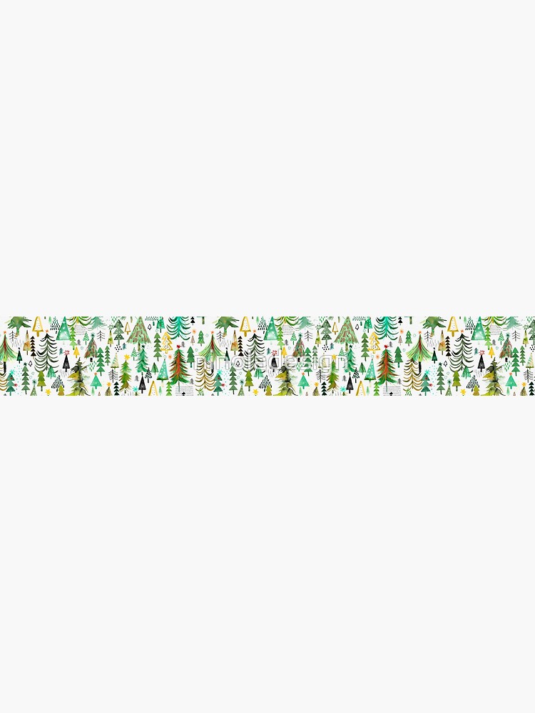Pines and spruces forest - Christmas trees decorations pattern- Red green by ninoladesign