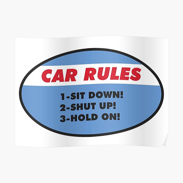 funny-car-rules-sticker-poster-by-rott515-redbubble