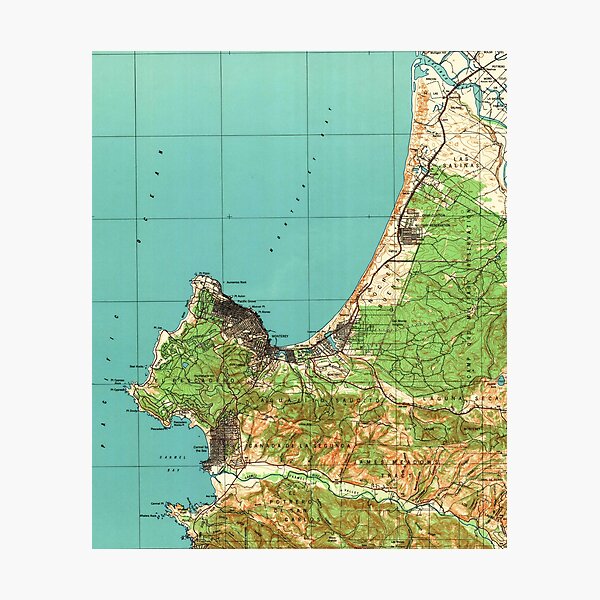 Item preview, Vintage Map of Monterey California (1941)  designed and sold by BravuraMedia.