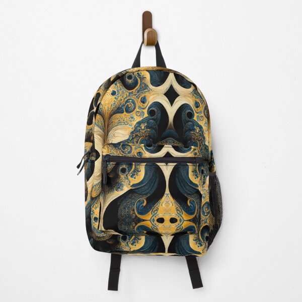 Item preview, Navy Teal Blue Hiding in Golden Walls designed and sold by MysticAlgorithm.