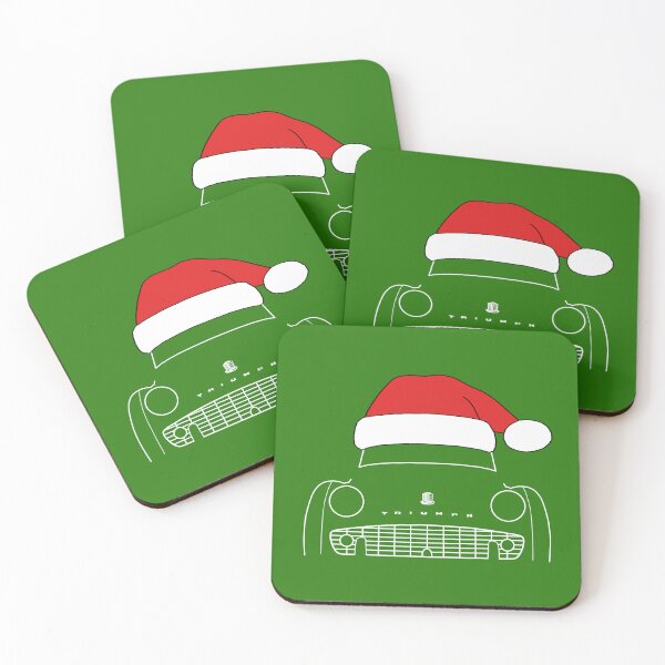 Item preview, Triumph TR3 classic car Christmas hat edition white designed and sold by soitwouldseem.