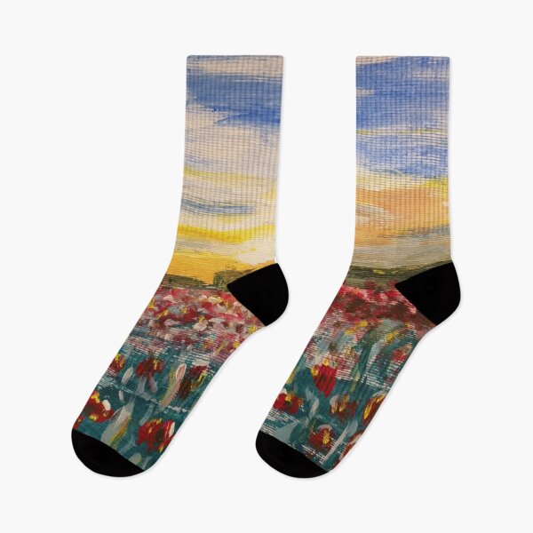 Item preview, Poppyfield at sunset designed and sold by WorldOfWendyArt.