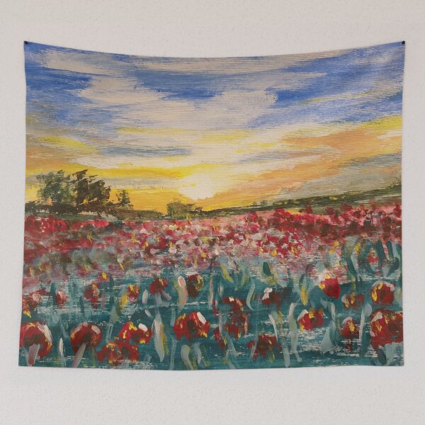 Item preview, Poppyfield at sunset  designed and sold by WorldOfWendyArt.