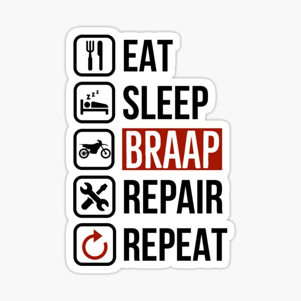 Item preview, Eat Sleep Braap Repair Repeat designed and sold by FP-POD.