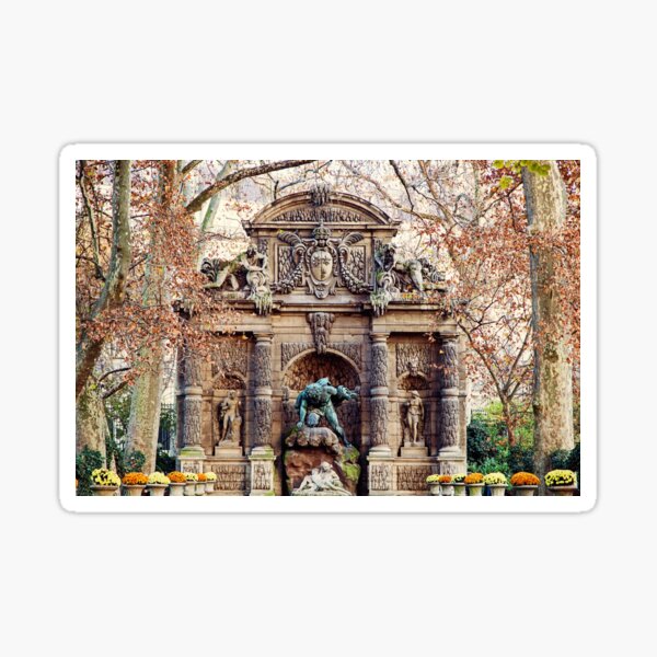 Medici Fountain in Autumn - Paris, France Sticker