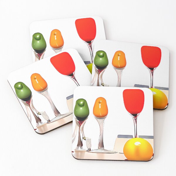 Item preview, Vibrant colors of red orange green yellow in the kitchen designed and sold by ReachForArt.
