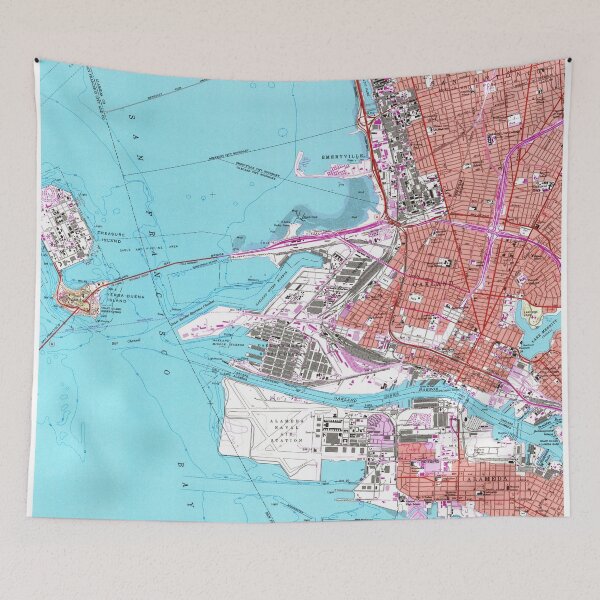 Item preview, Vintage Map of Oakland California (1959) designed and sold by BravuraMedia.