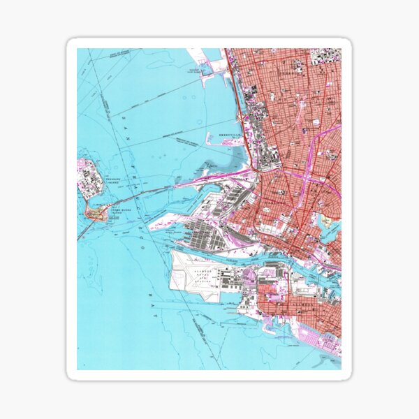 Vintage Map of Oakland California (1959) Sticker