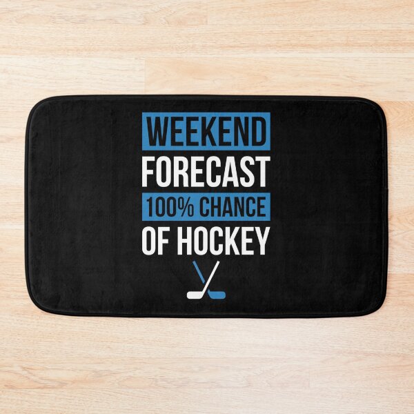 Artikelvorschau, Wochenenden-Prognose-lustiger Hockey-T - Shirt-Hockey-Spieler-Geschenk-T-Stück Aufkleber entworfen und verkauft von cmarazdv.