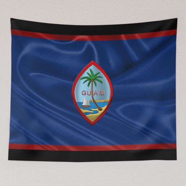Item preview, Coat of Arms of Guam - Guam State Seal over Flag of Guam  designed and sold by Serge Averbukh Art Studio.