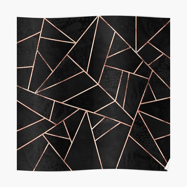 Black And Rose Gold Poster