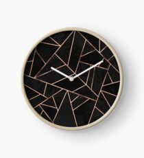 Velvet Black And Rose Gold Clock