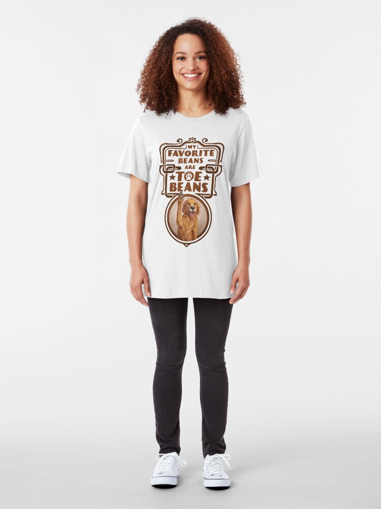 Alternate view of My Favorite Beans Are Toe Beans (Dog) Slim Fit T-Shirt