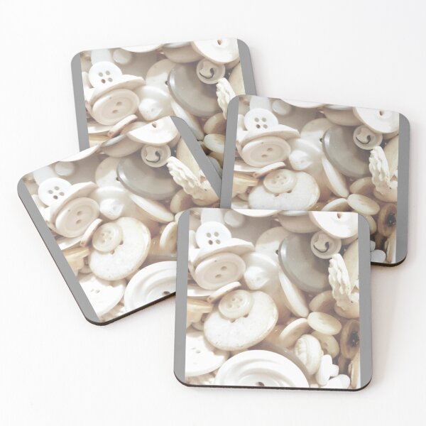 Item preview, Vintage White Neutral Khaki Plastic Buttons, Photo designed and sold by Grey Robinson.