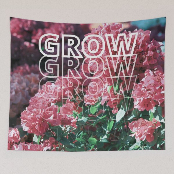 Item preview, GROW (above) - Vintage Vibe Pink Flowers designed and sold by AliceSLee.