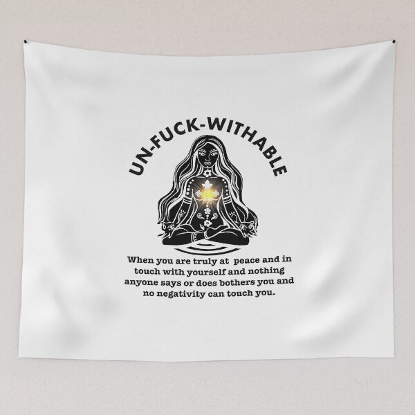 Item preview, Unfuckwithable nymph, spiritual gift, humorous quotes, zen quotes, meditating woman design designed and sold by SassyFavorites.