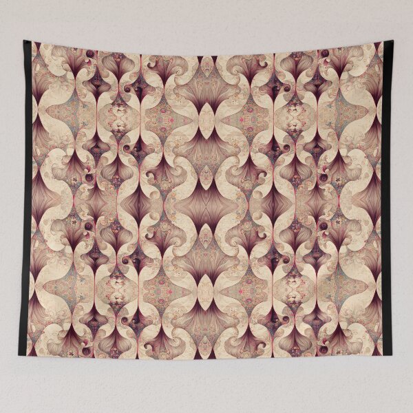 Artikelvorschau, Vintages modernes viktorianisches rosa Blumenfraktal-Motiv auf Pergament 3 entworfen und verkauft von MysticAlgorithm.