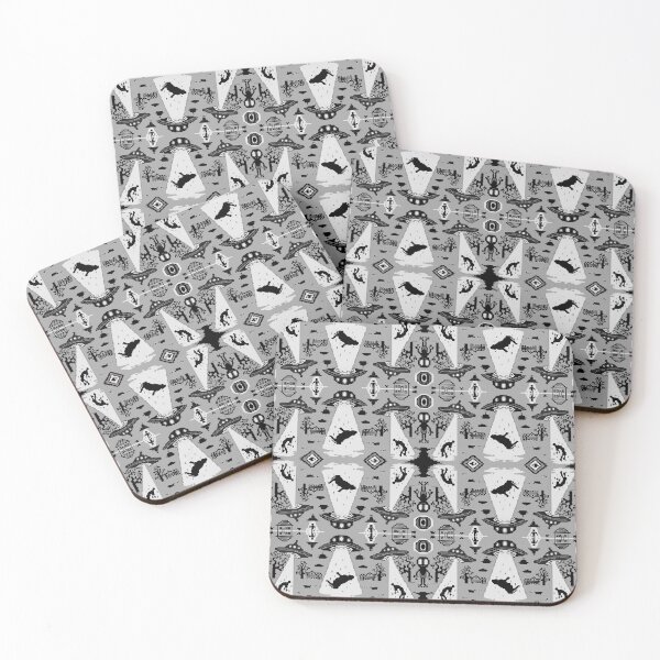 Item preview, Alien Abduction Pattern, Grey designed and sold by SamohtCreates.