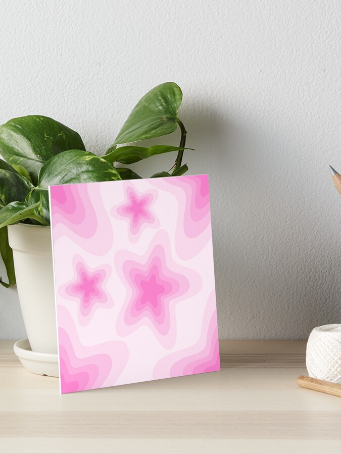 Pink y2k vibe pattern star pattern  Art Board Print for Sale by