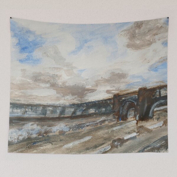 Item preview, Tay Rail bridge acrylic painting  designed and sold by WorldOfWendyArt.