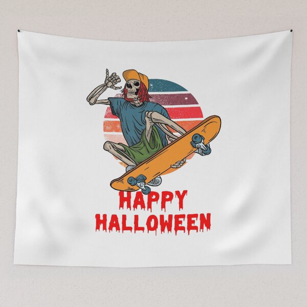 Item preview, Happy Halloween Horror Skull Skeleton Skateboard Design designed and sold by WBP Mart.