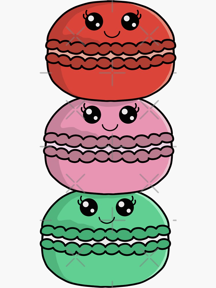 "Cute Kawaii Macarons" Sticker for Sale by Redbubble