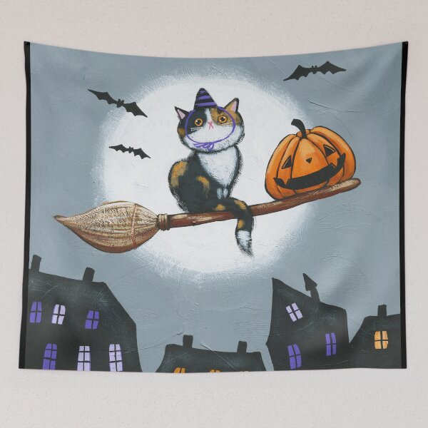 Item preview, Fuzzy Calico Witch designed and sold by KilkennyCat Art.