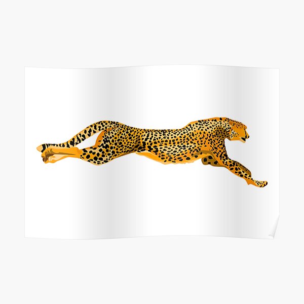 Star eyed preppy cheetah / panther / tiger with gold glittery eyes in blue  Poster for Sale by SUUSCK ☆