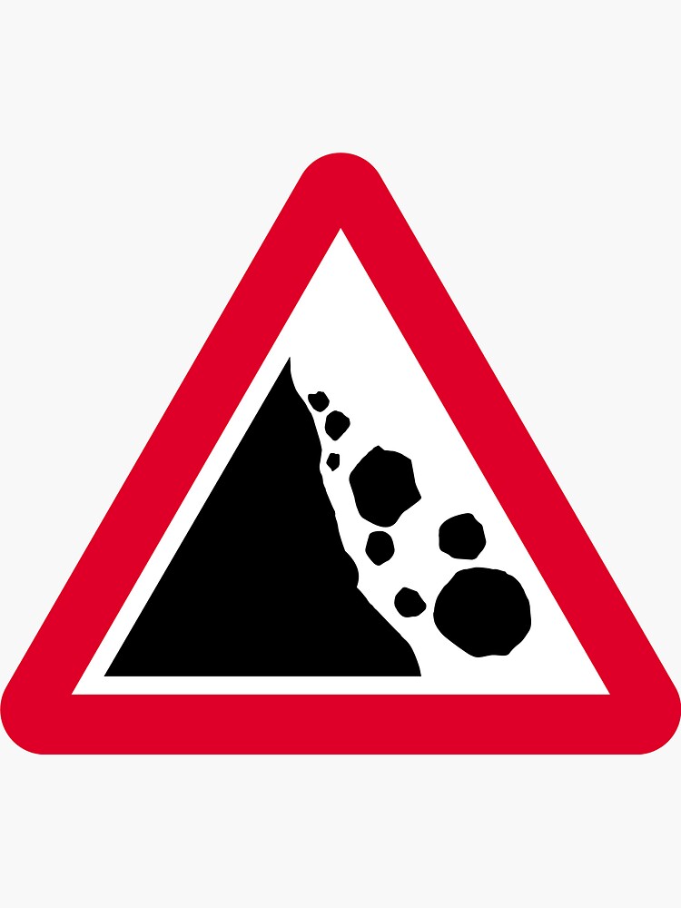 Danger Ahead Road Sign Sticker By Zhirobas Redbubble