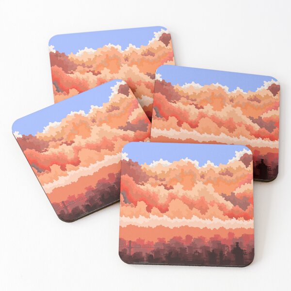 Item preview, Red City Skyline Pixel Art designed and sold by yketen.