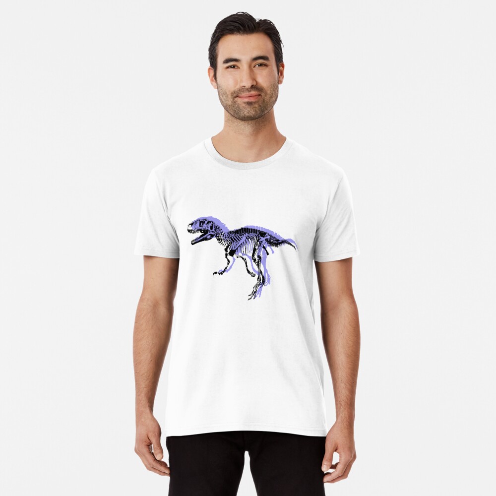 Skeleton Raptor T-Shirt XRay Dinosaur Shirt Velociraptor Tee