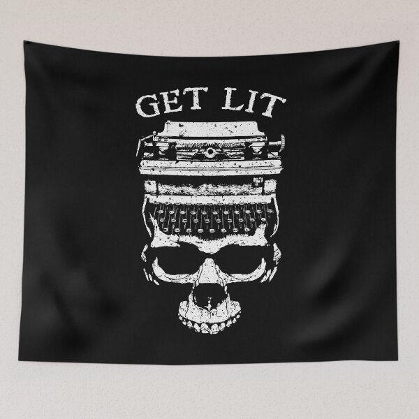 Item preview, Get Lit Writer Halloween Author Novelist Typewriter Skull designed and sold by GrandeDuc.