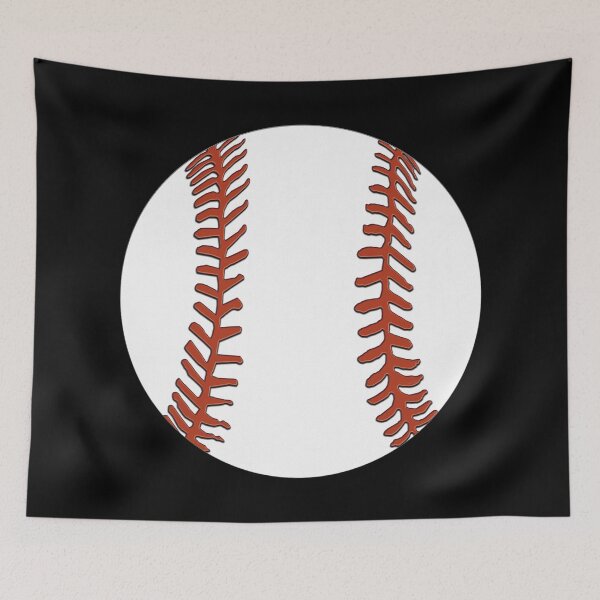 Item preview, BASEBALL -Abstract Stitching Red & White on Black designed and sold by Gretchen Tiger.